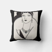 1928アートデコ女性プリント クッション (裏面)