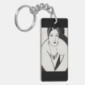1928アートデコ女性 キーホルダー (正面左)