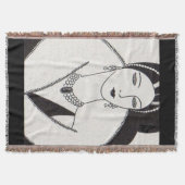 1928アートデコ女性 スローブランケット (正面)