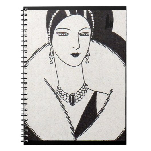 1928アートデコ女性 ノートブック (正面)