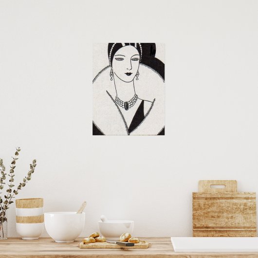 1928アートデコ女性 ポスター (キッチン)