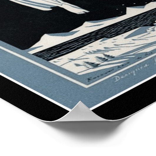 1928アールデコスノーエンジェル ポスター (角)