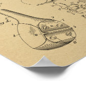 1928ゴルフクラブヘッド特許アートスケッチプリント ポスター (角)