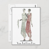 1928フラッパーファッション ポストカード (正面/裏面)