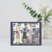 1928年のアールデコ人形はがきのベティ、紙花嫁 ポストカード (スタンド正面)