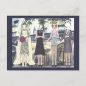 1928年のアールデコ人形はがきのベティ、紙花嫁 ポストカード (正面)