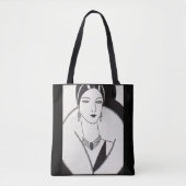 1928年のアール・デコの女性のプリント トートバッグ (正面)