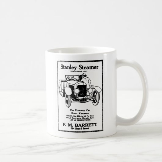 1928年のスタンリーの汽船の自動ヴィンテージのイラストレーション コーヒーマグカップ (右)