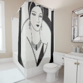 1928年アートデコ女性プリント シャワーカーテン (インサイチュ)