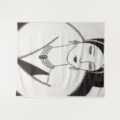 1928年アールデコ調の女性 タペストリー (正面(横))