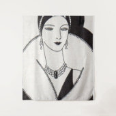 1928年アールデコ調の女性 タペストリー (正面)