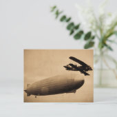 1928年ニューヨーク市に接近するゲフ・ツェッペリン ポストカード (スタンド正面)