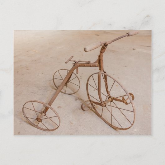 1928年製の古い三輪車の絵葉書 ポストカード (正面)