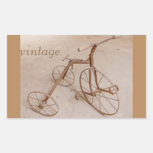 1928年製の古い三輪車 RECTANGLE ステッカー (正面)