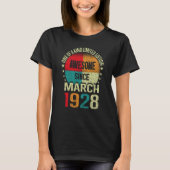 1928年3素晴らし月ヴィンテージ95th Birtから95年 Tシャツ (正面)