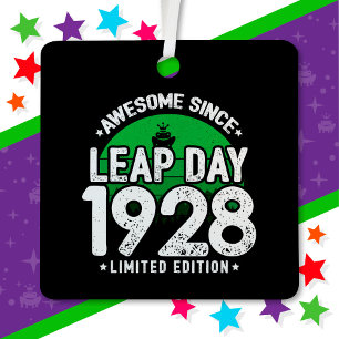 1928素晴らし年閏年日以後2月29誕生日 メタルオーナメント