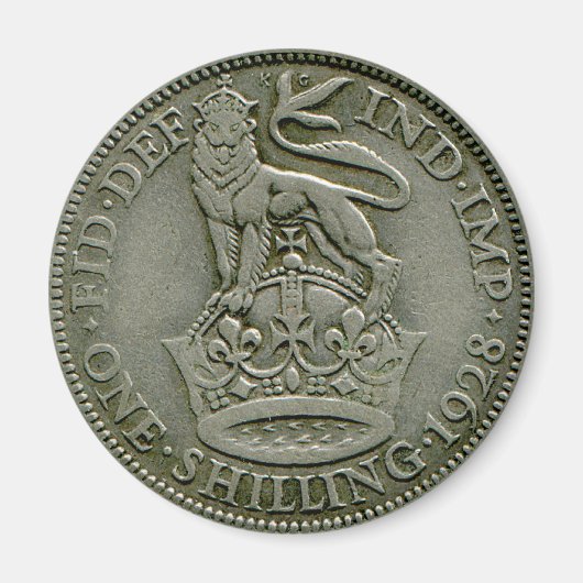 1928英国シリング磁石 マグネット (正面)