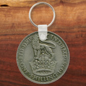 1928 British shilling keyring キーホルダー (正面)