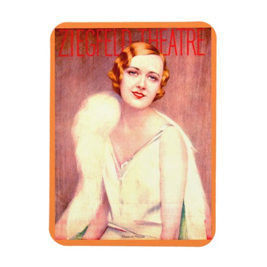 1928 Ziegfeld Theater program cover Marilyn Mille マグネット (縦)