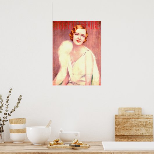1928 Ziegfeld Theater program cover Marilyn Miller ポスター (キッチン)