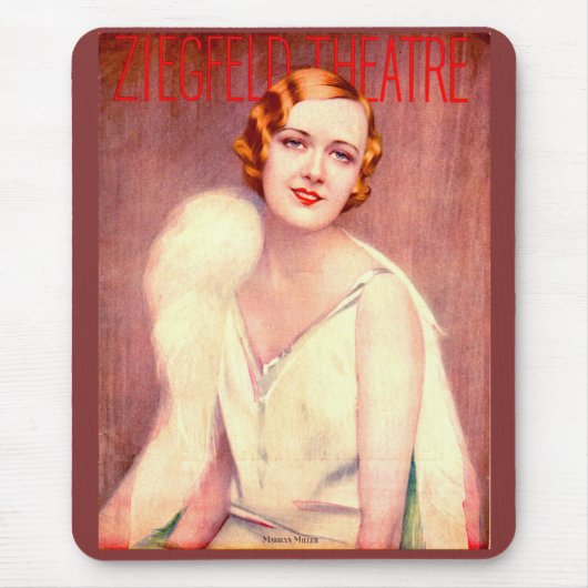 1928 Ziegfeld Theater program cover Marilyn Miller マウスパッド (正面)