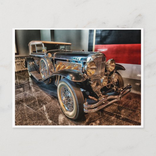 1929クラシックヴィンテージアンティークhdr車 ポストカード (正面)