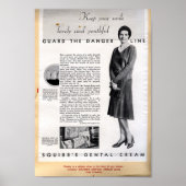 1929スクイブ歯科クリーム広告 ポスター (正面)