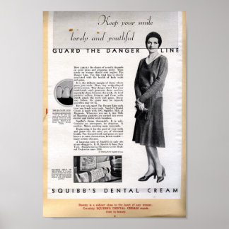 1929スクイブ歯科クリーム広告 ポスター