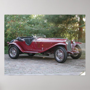 1929年のアルファ・ロメオの1750年のロードスター ポスター