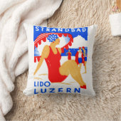 1929年のアールデコStrandbad Lidoルツェルン クッション (ブランケット)