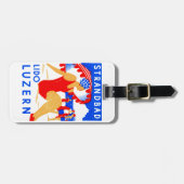 1929年のアールデコStrandbad Lidoルツェルン ラゲッジタグ (正面横)