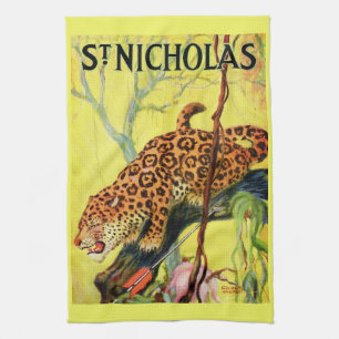 1929年セントニコラス誌カバーleopard print キッチンタオル