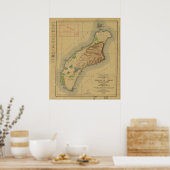 1929年ニハウの地図ハワイアン諸島 ポスター (キッチン)