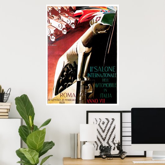1929 Auto Rome Italy Auto Show Poster ポスター (ホームオフィス)