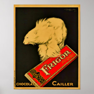 1929 Frigor Chocolat Cailler ポスター