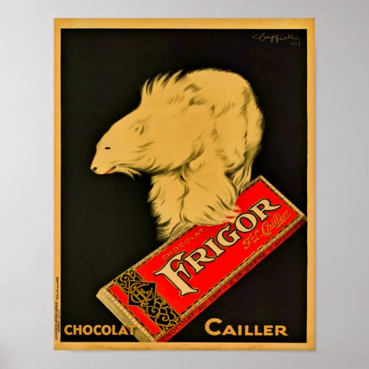 1929 Frigor Chocolat Cailler ポスター (正面)