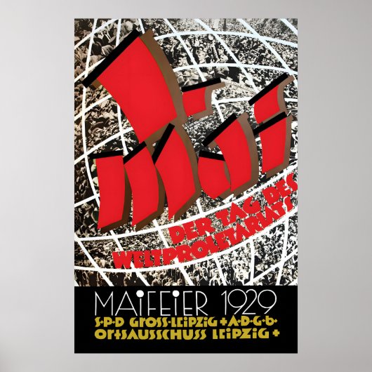 1929 German Labour Day Poster Weimar Republic ポスター (正面)