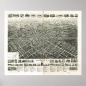 1929 Westfield, NJ Birds Eye View Panoramic Map ポスター (正面)