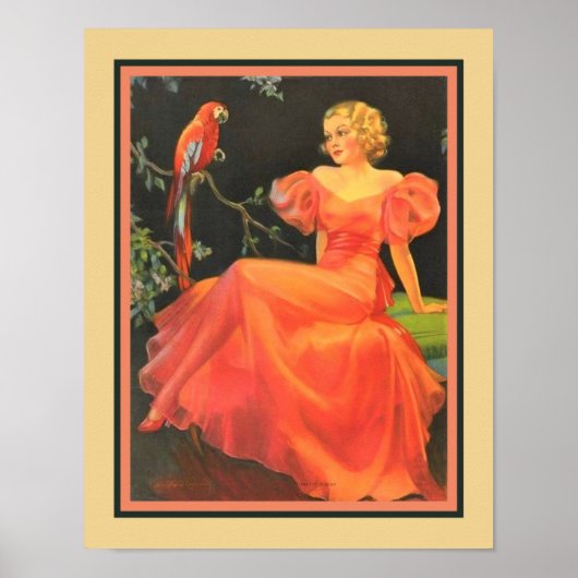 1930かわいらし年のアールデコ ポスター (正面)