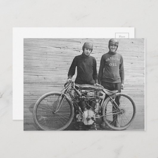 1930のオートバイレーサーポストカード ポストカード (正面/裏面)