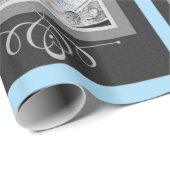 1930のギフトベビー店ウィンドウブラックブルー ラッピングペーパー (ロールコーナー)