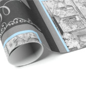 1930のギフトベビー店ウィンドウブラックブルー ラッピングペーパー (ロールコーナー)