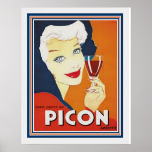 1930のピコフランスのンアペリティフAd- 16x20 ポスター