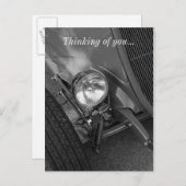 1930のロードスターグレースケール ポストカード (正面/裏面)