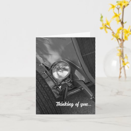 1930のロードスター考えグレースケールYouカード カード (黄色い花)