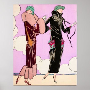 1930アールデコポイショアレディースファッション ポスター