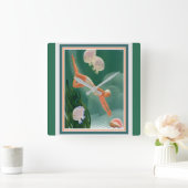 1930アールデコ泳ぐ人/リゾートアドウォールクロック スクエア壁時計 (ホーム)