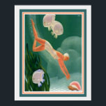 1930アールデコ泳ぐ人/リゾートAd 16x20 ポスター<br><div class="desc">1930アールデコプルマントラベル広告プリントfor Summer Resorts 16 x 20</div>