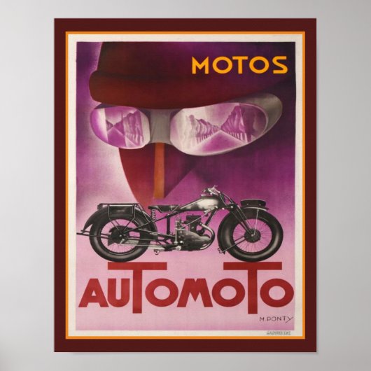 1930アールデコAutomoto ポスター (正面)