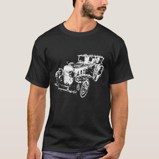 1930クラシック年キャデラックV-16ロードスタースケッチアート Tシャツ (正面)